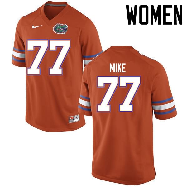 Women's NCAA Florida Gators Andrew Mike #77 Stitched Authentic Nike Orange College Football Jersey HEW3665KL